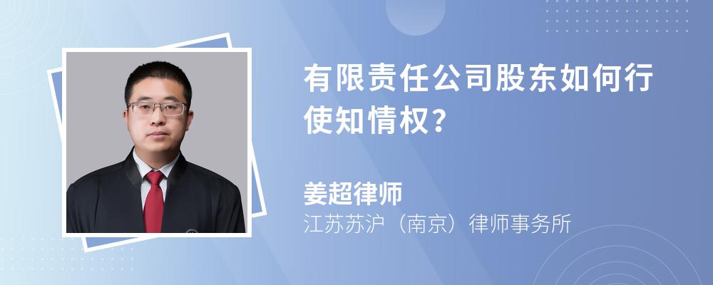 有限责任公司股东如何行使知情权？