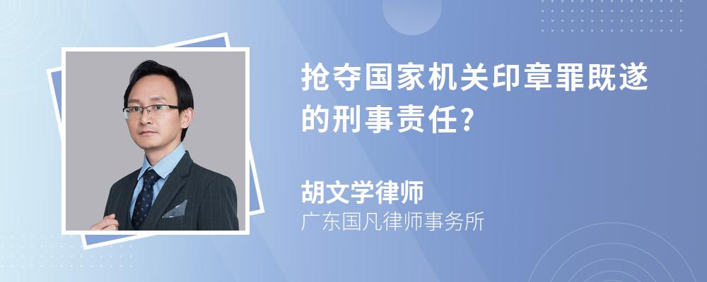 抢夺国家机关印章罪既遂的刑事责任?