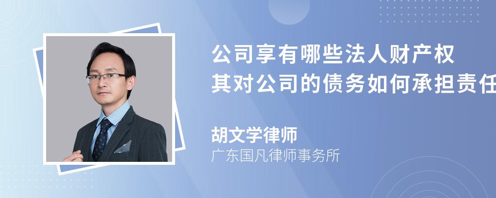 公司享有哪些法人财产权其对公司的债务如何承担责任