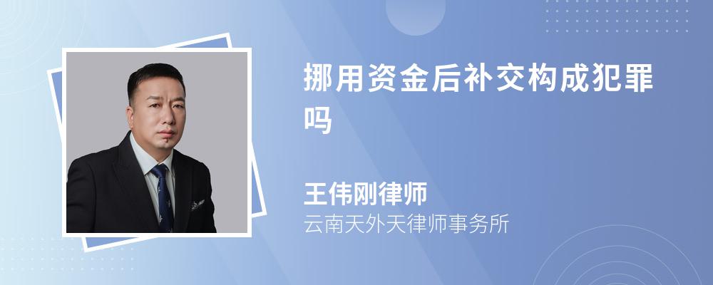 挪用资金后补交构成犯罪吗