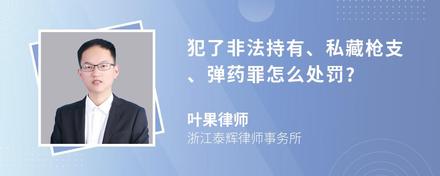 犯了非法持有、私藏枪支、弹药罪怎么处罚?