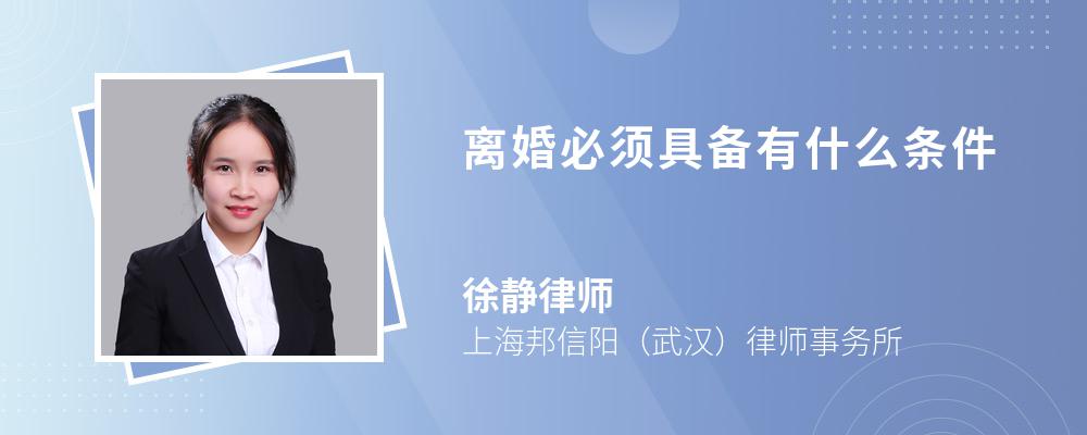 离婚必须具备有什么条件