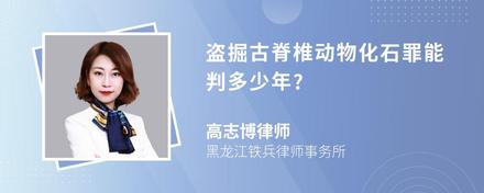 盗掘古脊椎动物化石罪能判多少年?