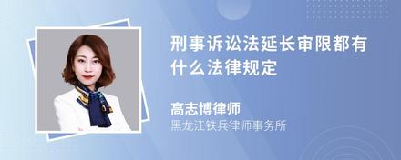 刑事诉讼法延长审限都有什么法律规定