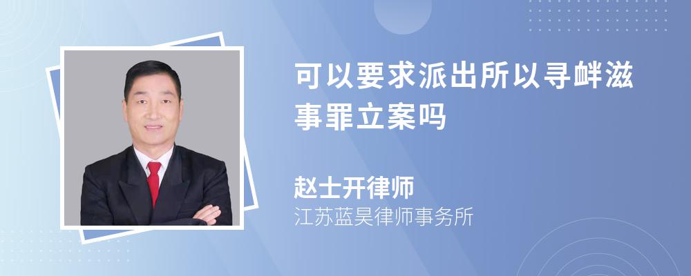 可以要求派出所以寻衅滋事罪立案吗