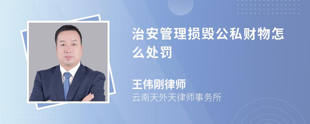 治安管理损毁公私财物怎么处罚