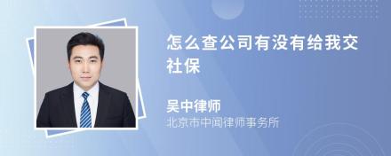 怎么查公司有没有给我交社保