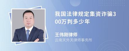 我国法律规定集资诈骗300万判多少年