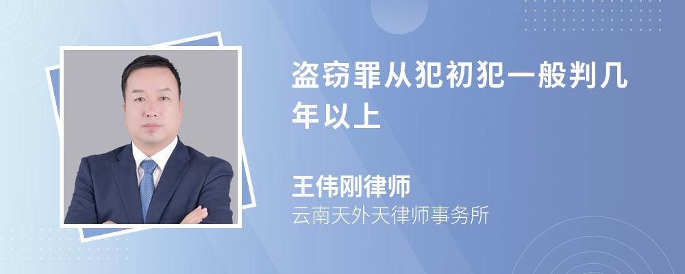 盗窃罪从犯初犯一般判几年以上