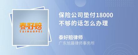 保险公司垫付18000不够的话怎么办理