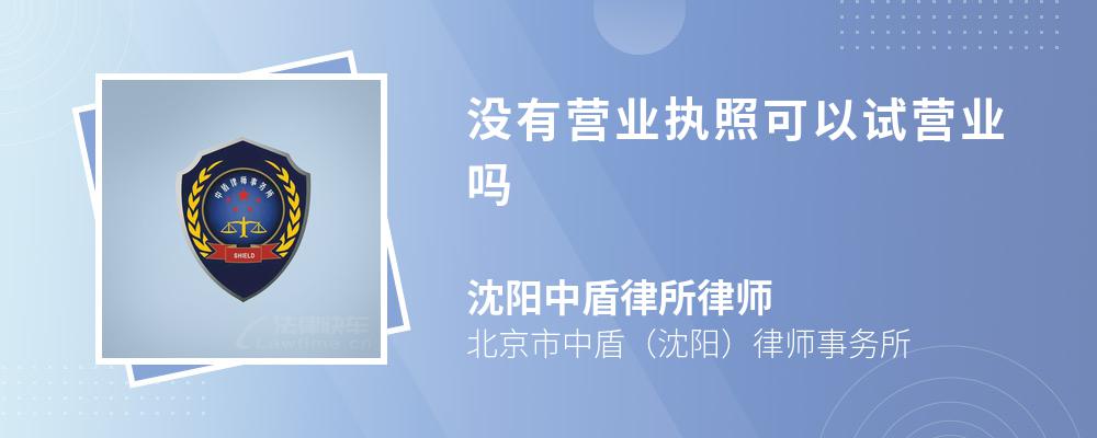 没有营业执照可以试营业吗