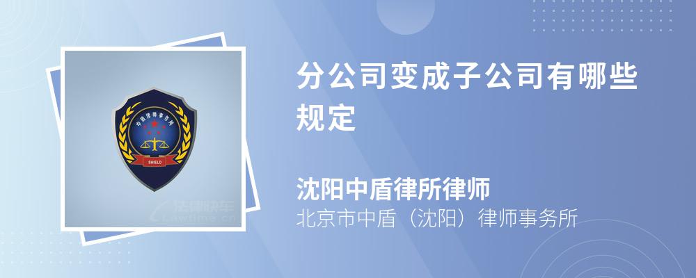 分公司变成子公司有哪些规定