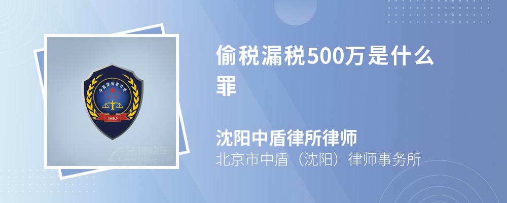 偷税漏税500万是什么罪