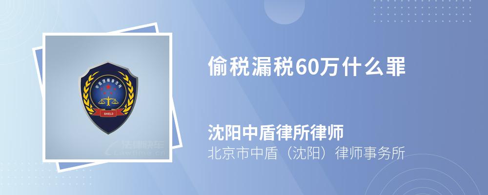 偷税漏税60万什么罪