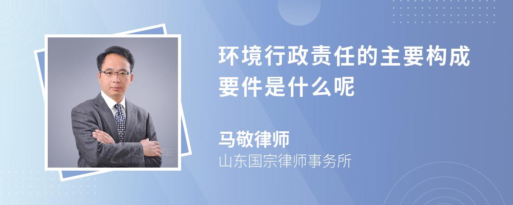 环境行政责任的主要构成要件是什么呢