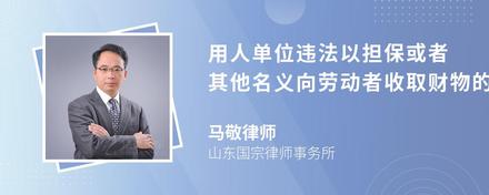 用人单位违法以担保或者其他名义向劳动者收取财物的行为怎么进行处罚呢