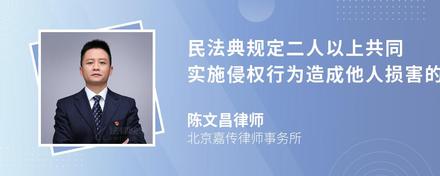 民法典规定二人以上共同实施侵权行为造成他人损害的应当承担什么责任