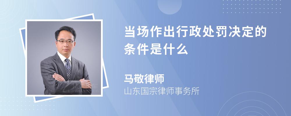 当场作出行政处罚决定的条件是什么