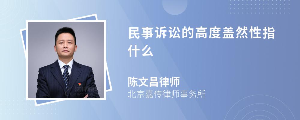 民事诉讼的高度盖然性指什么