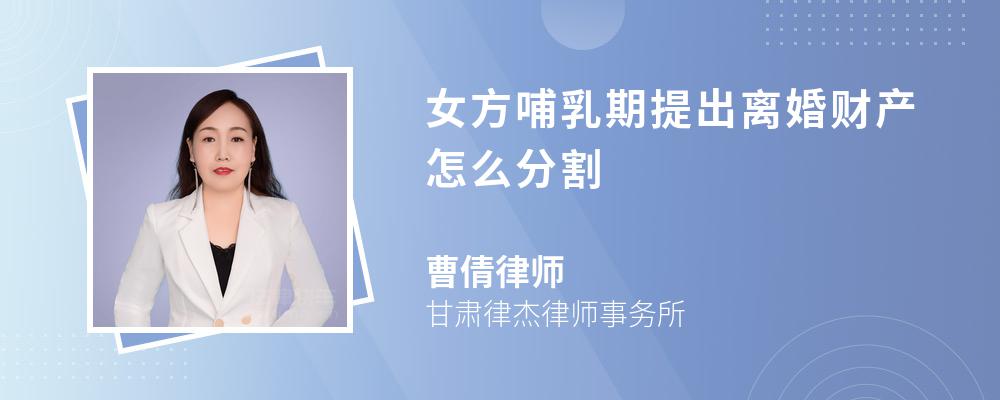 女方哺乳期提出离婚财产怎么分割