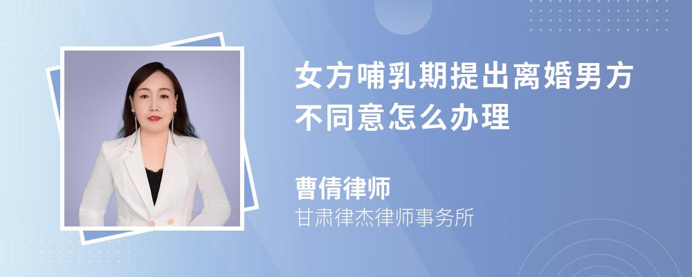 女方哺乳期提出离婚男方不同意怎么办理