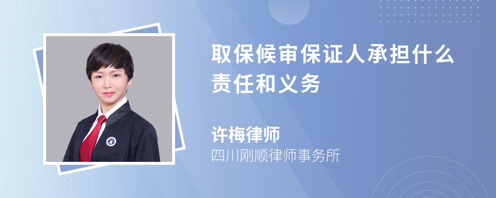 取保候审保证人承担什么责任和义务