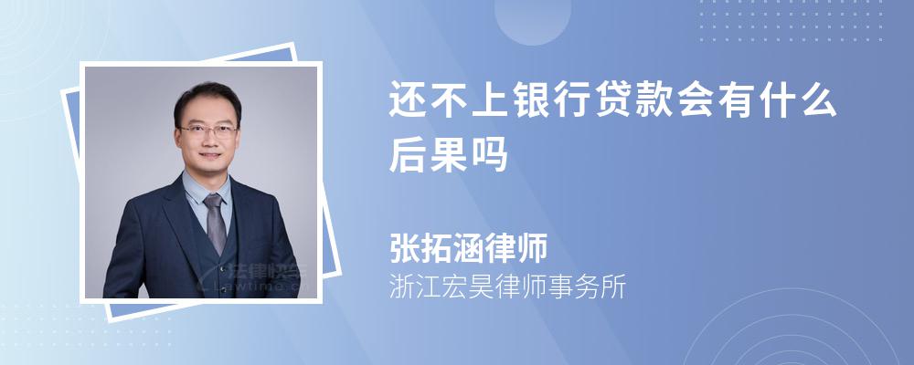 还不上银行贷款会有什么后果吗