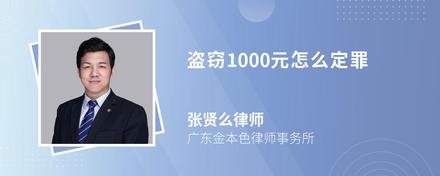 盗窃1000元怎么定罪