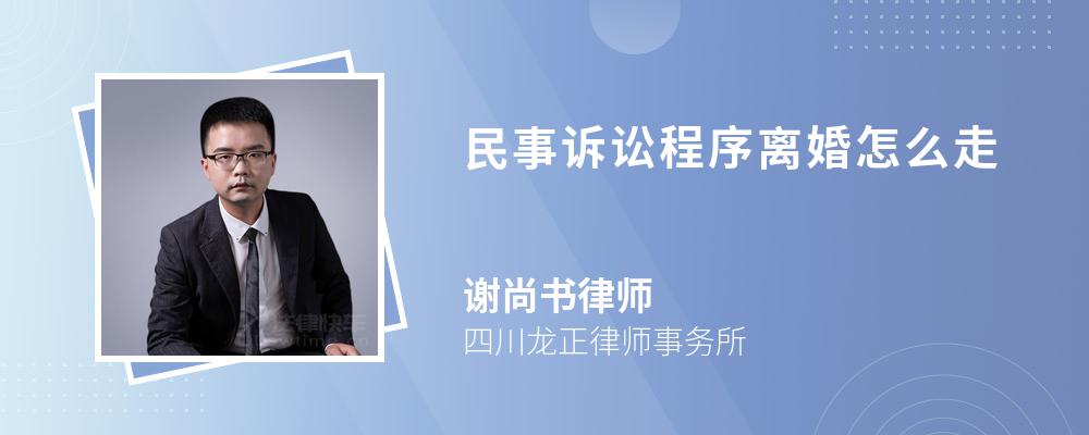 民事诉讼程序离婚怎么走