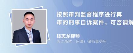 按照审判监督程序进行再审的刑事自诉案件，可否调解结案