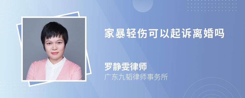 家暴轻伤可以起诉离婚吗