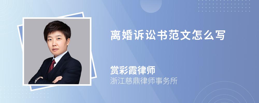 离婚诉讼书范文怎么写