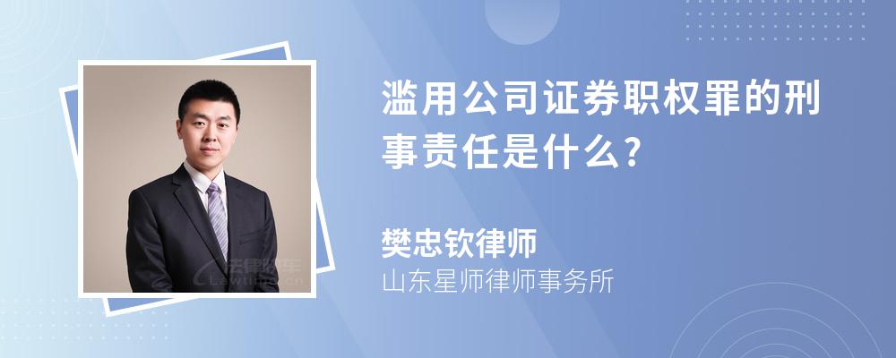 滥用公司证券职权罪的刑事责任是什么?