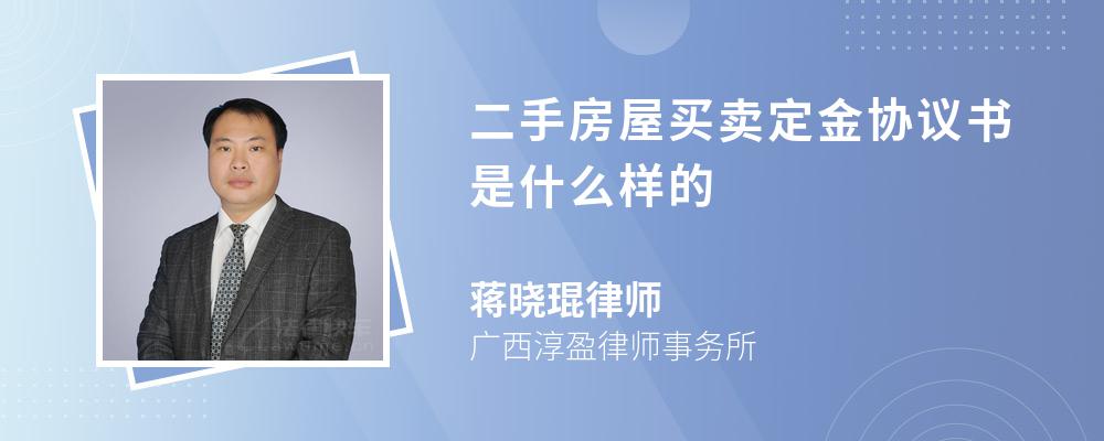 二手房屋买卖定金协议书是什么样的