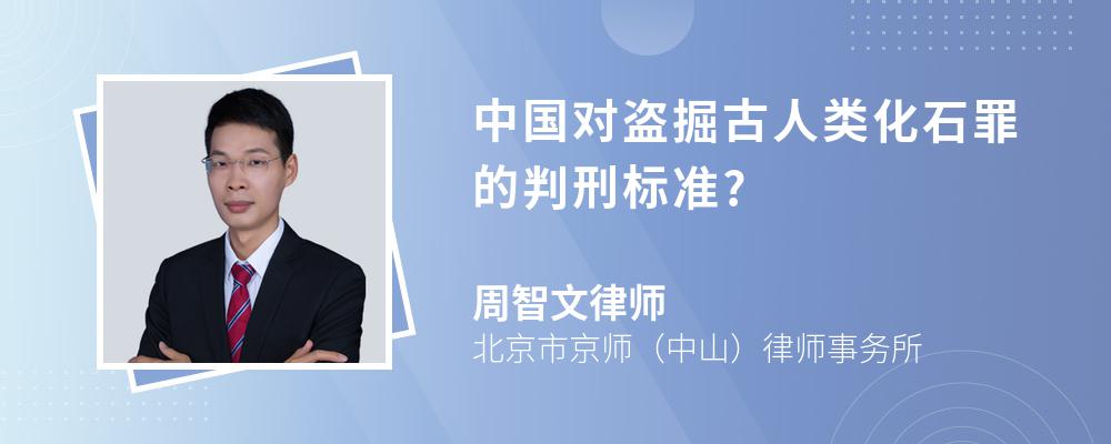 中国对盗掘古人类化石罪的判刑标准?