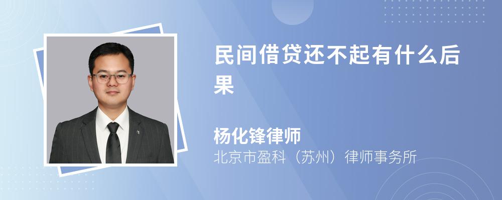 民间借贷还不起有什么后果