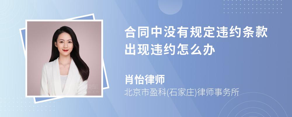 合同中没有规定违约条款出现违约怎么办