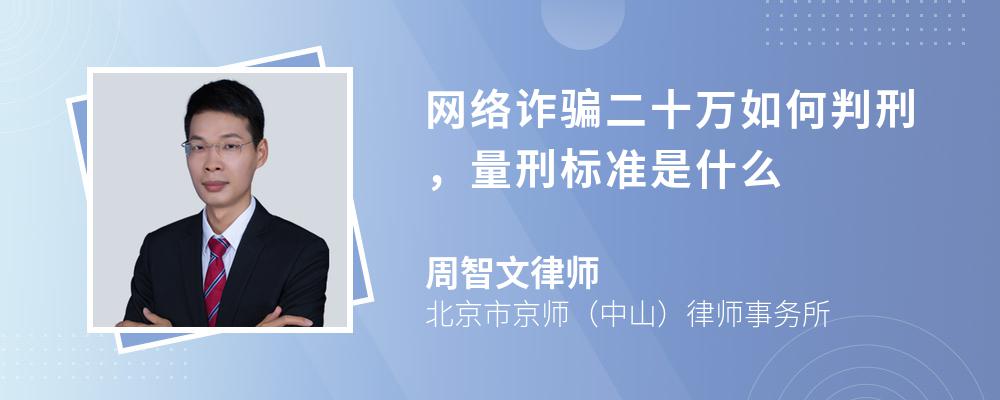 网络诈骗二十万如何判刑，量刑标准是什么