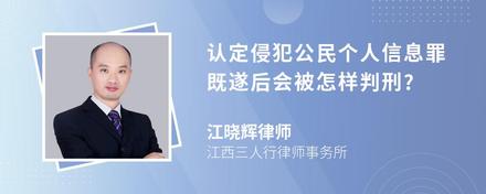 认定侵犯公民个人信息罪既遂后会被怎样判刑?