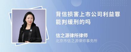 背信损害上市公司利益罪能判缓刑的吗