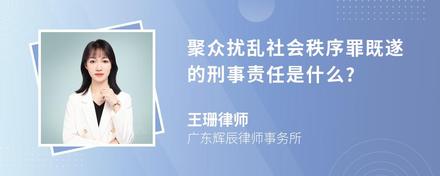 聚众扰乱社会秩序罪既遂的刑事责任是什么?