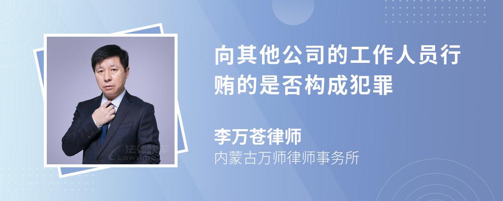 向其他公司的工作人员行贿的是否构成犯罪