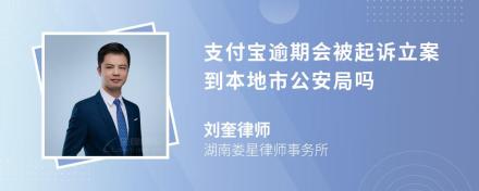 支付宝逾期会被起诉立案到本地市公安局吗