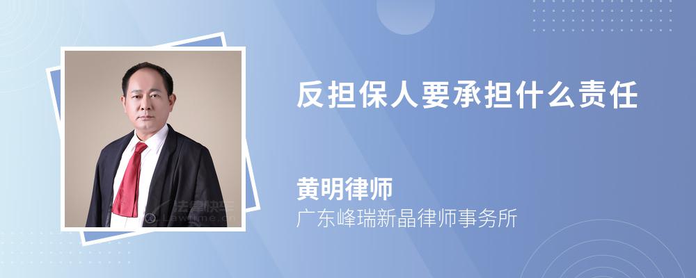 反担保人要承担什么责任