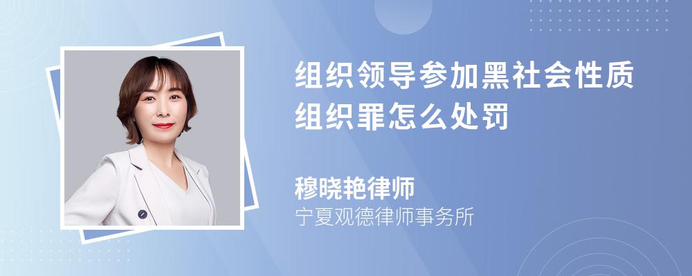 组织领导参加黑社会性质组织罪怎么处罚