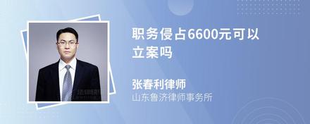 职务侵占6600元可以立案吗