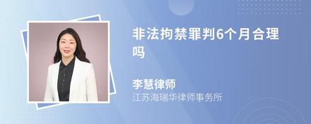 非法拘禁罪判6个月合理吗