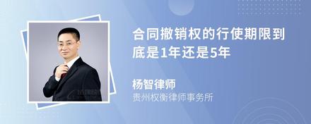 合同撤销权的行使期限到底是1年还是5年