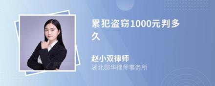 累犯盗窃1000元判多久