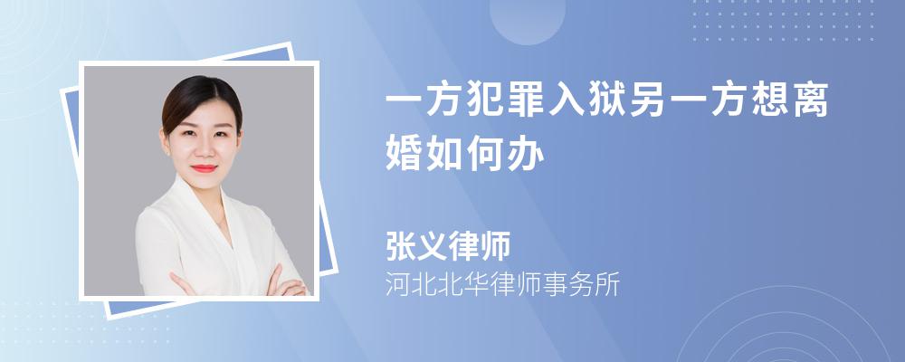 一方犯罪入狱另一方想离婚如何办